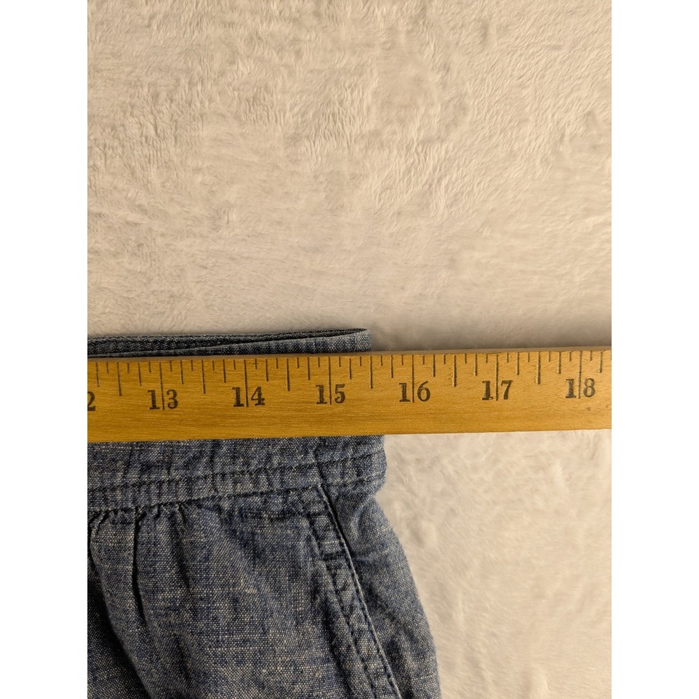 Eileen Fisher Chambray Skirt A-Line Pockets Casual Hemp Blend Blue Size S - Picture 4 of 9